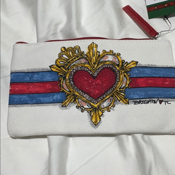 Brighton zip wristlet duo bag white canvas NWT - Picture 6 of 10